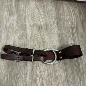 Ralph Lauren Tri-Strap O-Ring Leather Belt